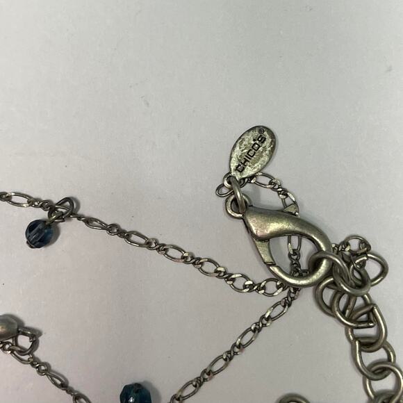 Chico's beaded pendant necklace signed costume jewelry silver tone oriental - Picture 8 of 15